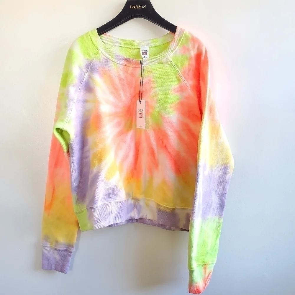 RE/DONE x Hanes Classic Raglan Crewneck Pullover Sweatshirt Size Small - Picture 12 of 16